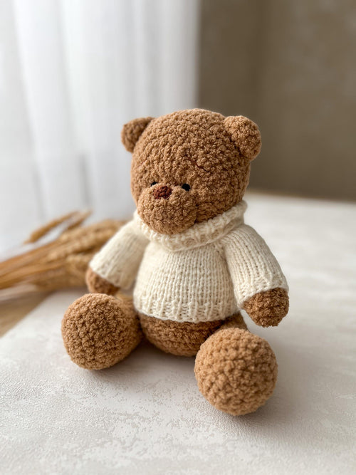Classic Brown Teddy Crochet Figure