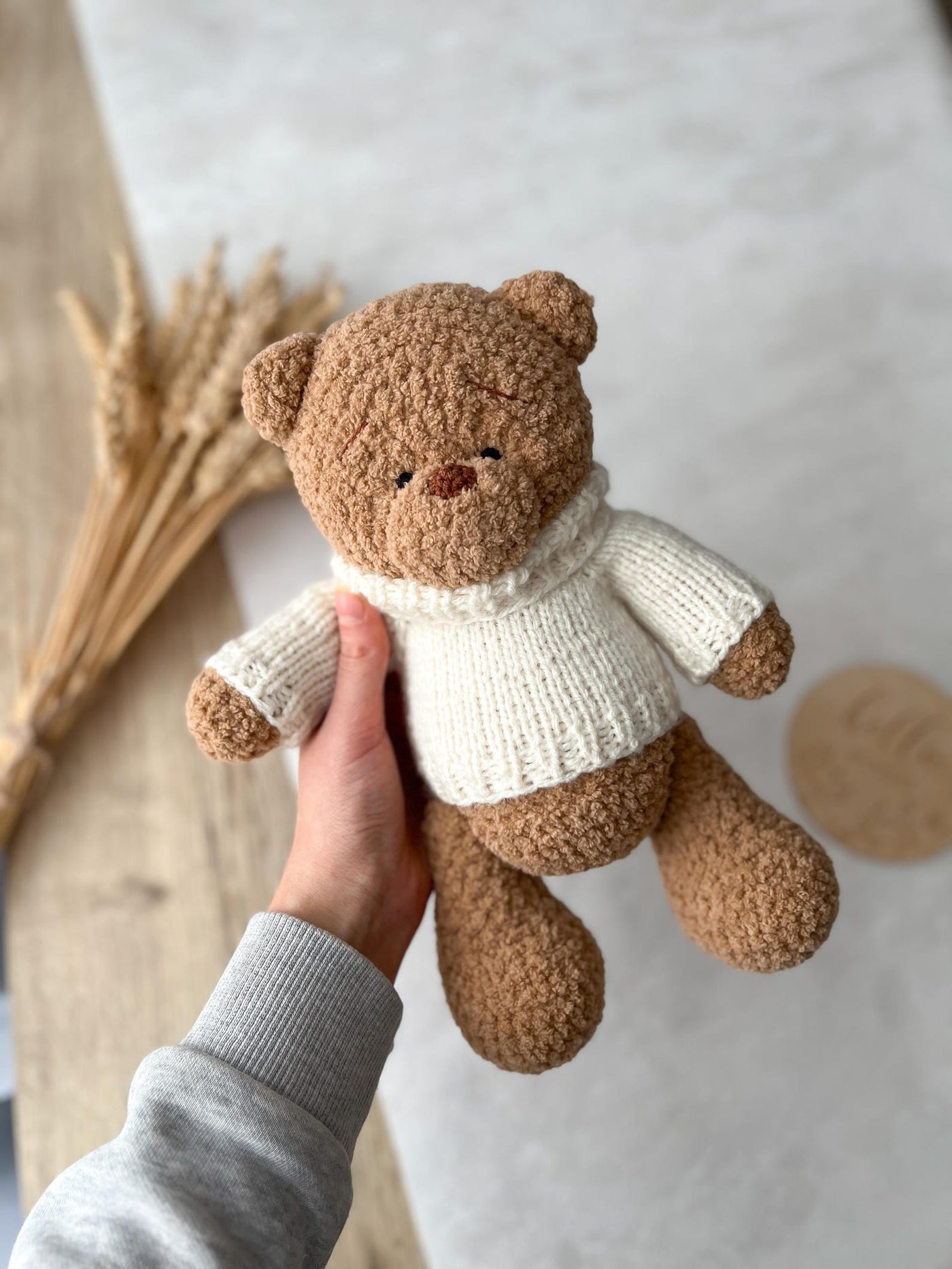 Classic Brown Teddy Crochet Figure - view 2