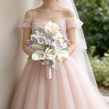 Ivory & Lavender Lily Crochet Bridal Bouquet