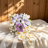 Purple & Ivory Lily Crochet Cascade Bouquet - view 5