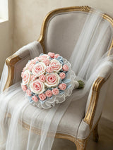 Blush Pink Rose Crochet Bridal Bouquet - view 4