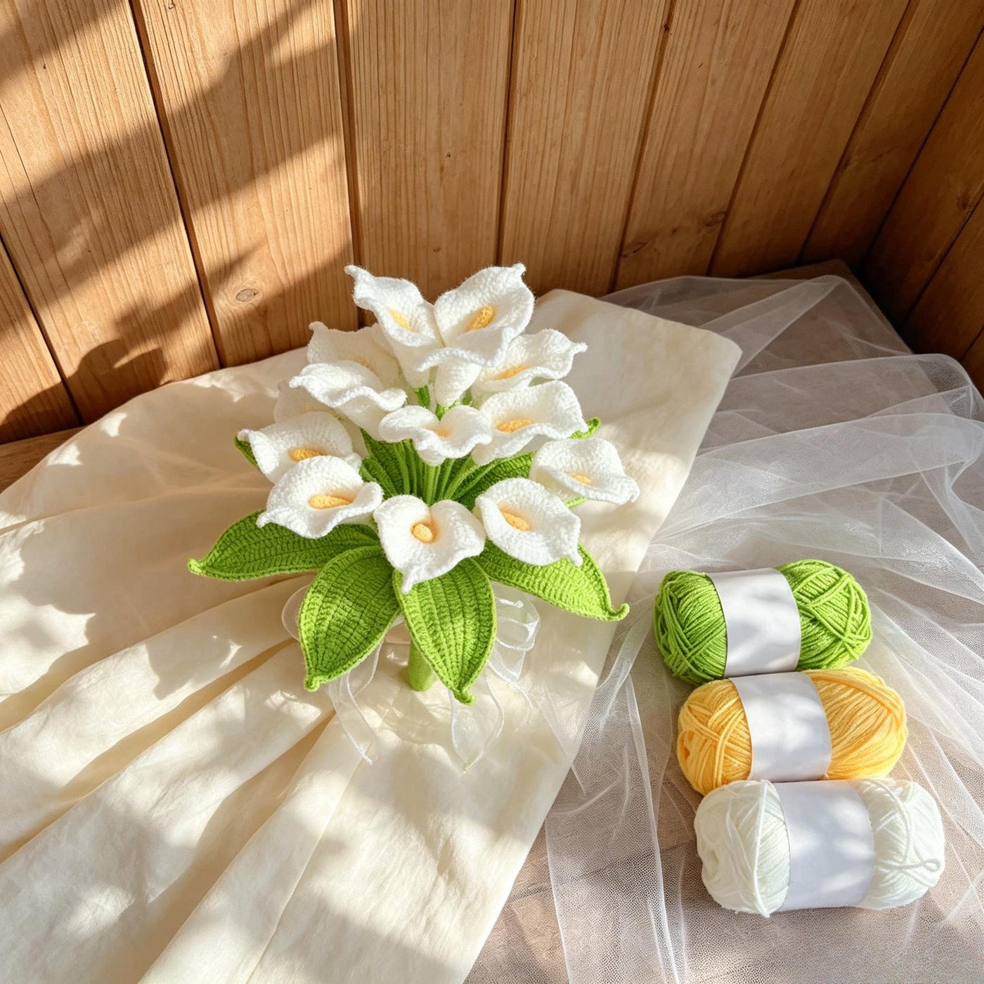 Ivory Calla Lily Crochet Bridal Bouquet - view 4
