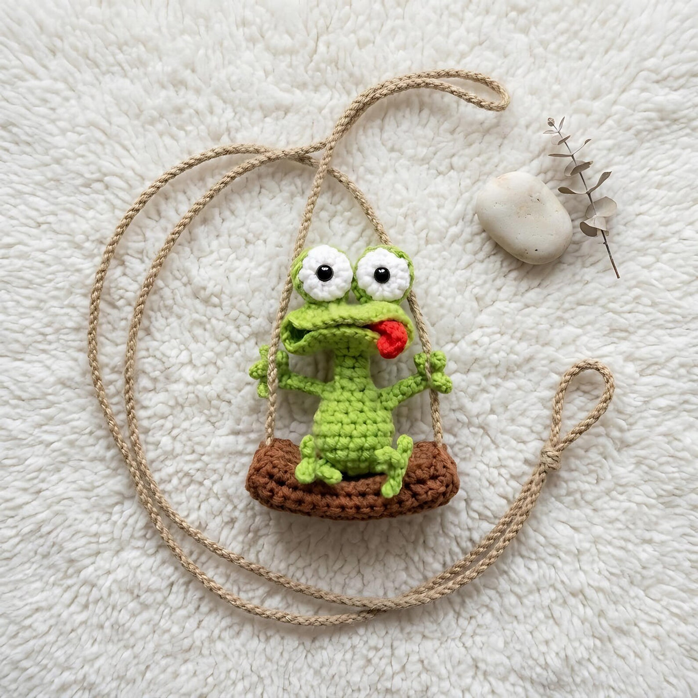Playful Gecko Crochet Car Charm - view 4