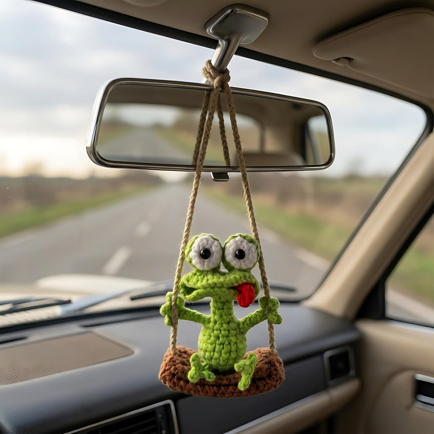 Playful Gecko Crochet Car Charm - view 2