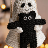 Ghost & Black Cat Crochet Car Charm - view 5