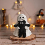 Ghost & Black Cat Crochet Car Charm - view 3