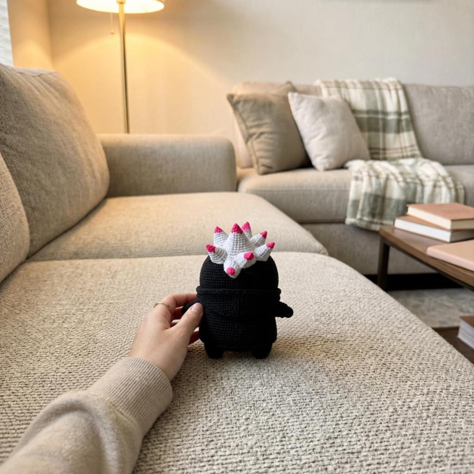 Punk Mohawk Dinosaur Crochet Figure - view 2