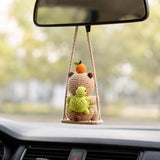 Turtle Friend Capybara Crochet Car Charm - view 3