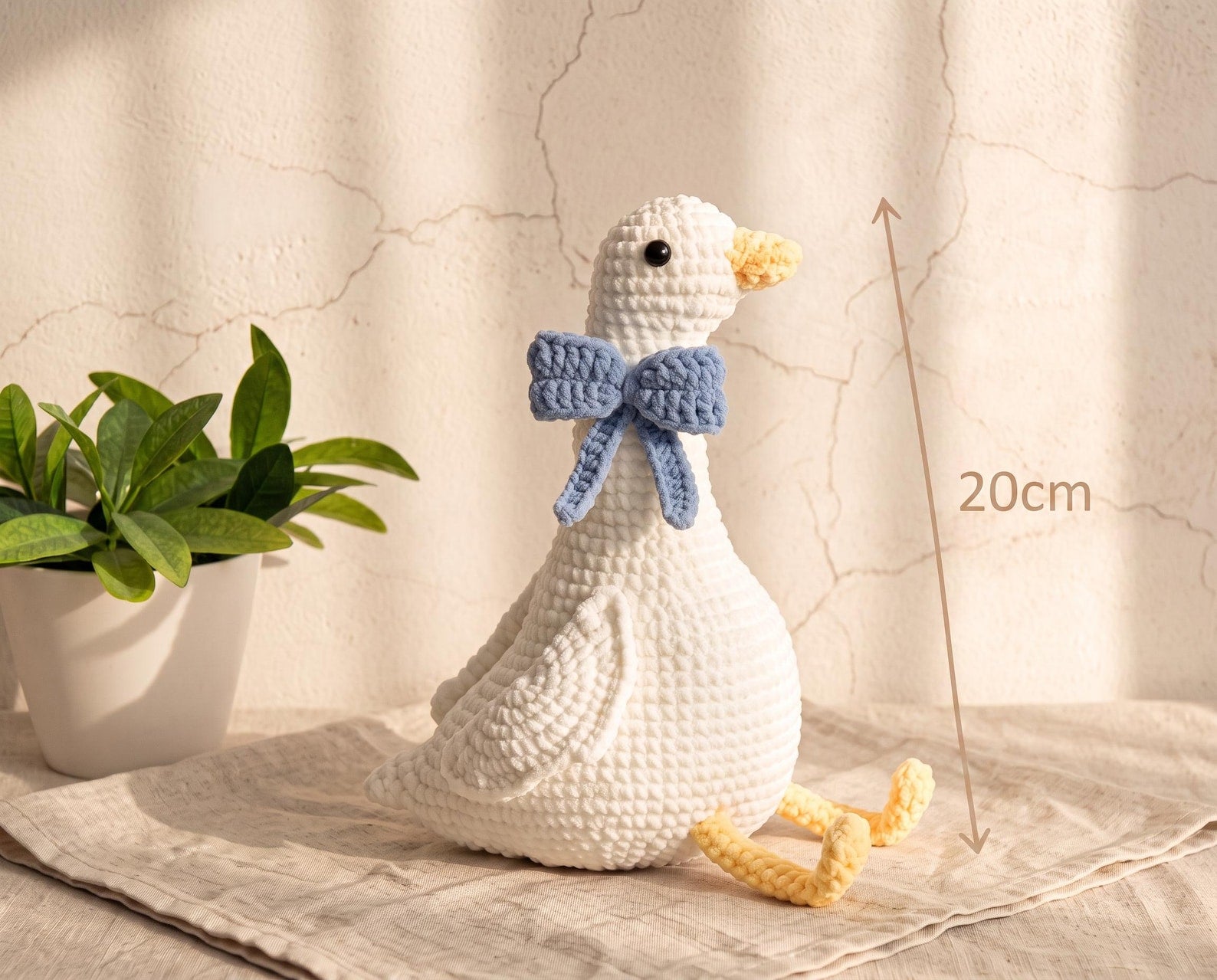 Blue Bow Goose Crochet Figure - view 4