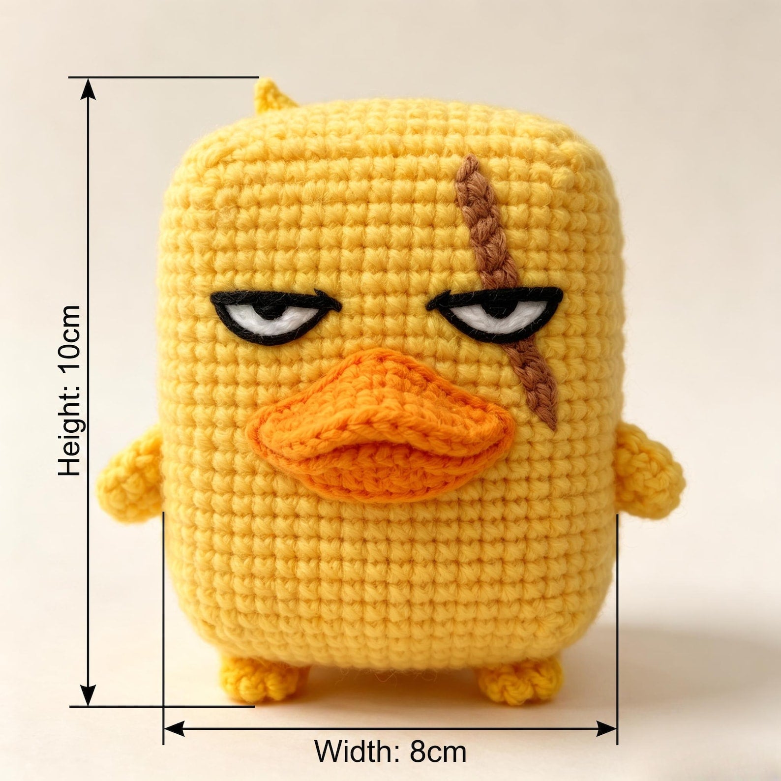 Grumpy Yellow Duck Crochet Figure - view 3
