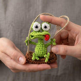 Playful Gecko Crochet Car Charm - view 3