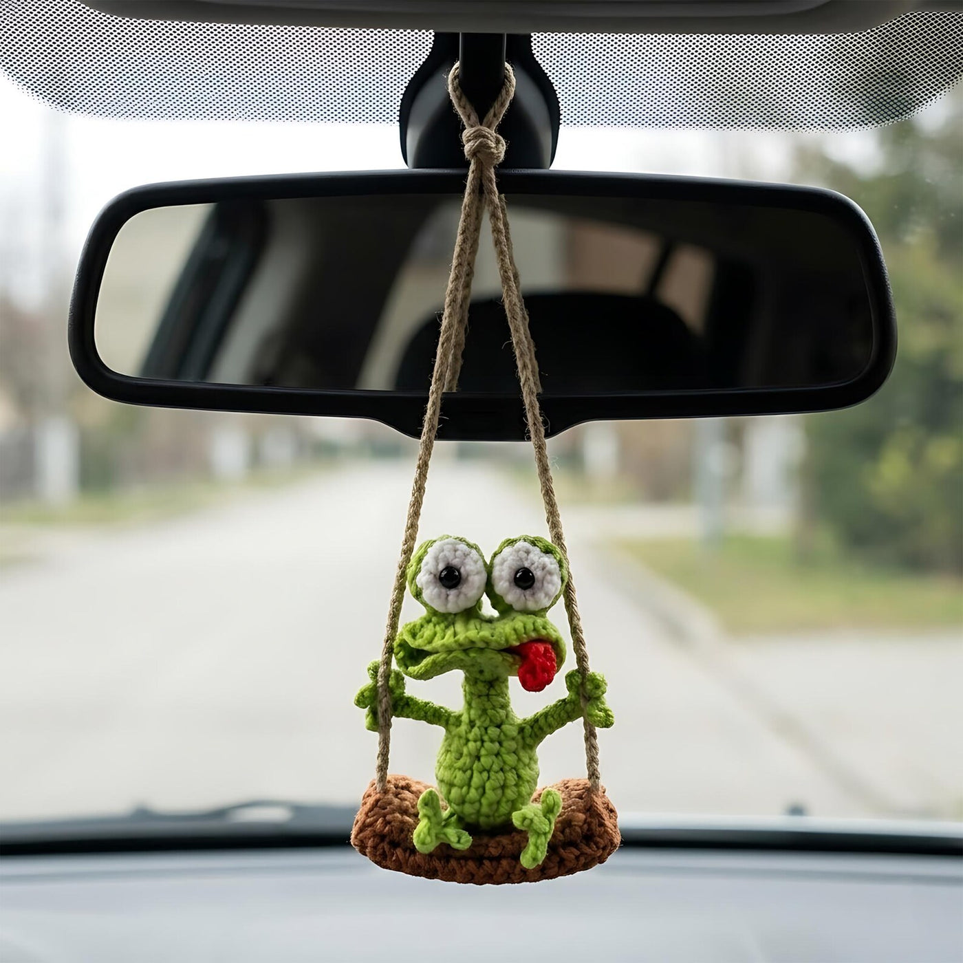 Playful Gecko Crochet Car Charm - view 5