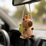 Turtle Friend Capybara Crochet Car Charm