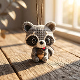 Acorn Raccoon Crochet Car Charm - view 5